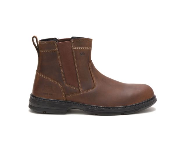 Cat Footwear | Inherit Pull On Steel Toe Work Boot Brown