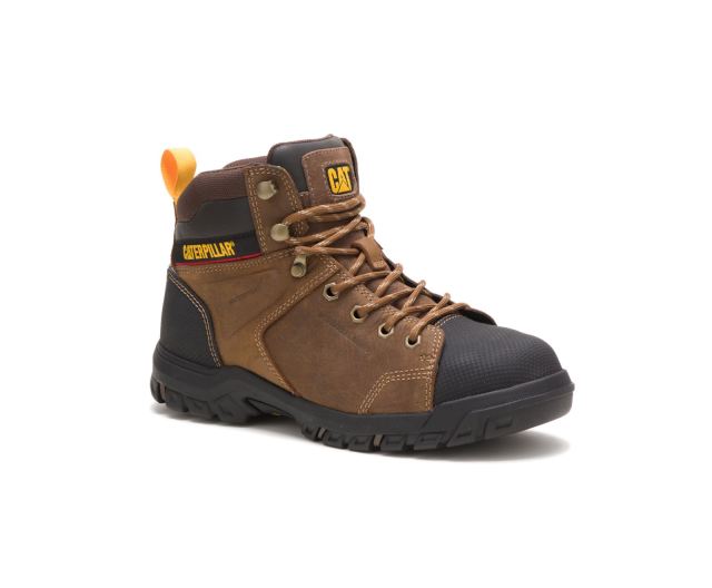 Cat Footwear | Wellspring Waterproof Metatarsal Guard Steel Toe Work Boot Real Brown