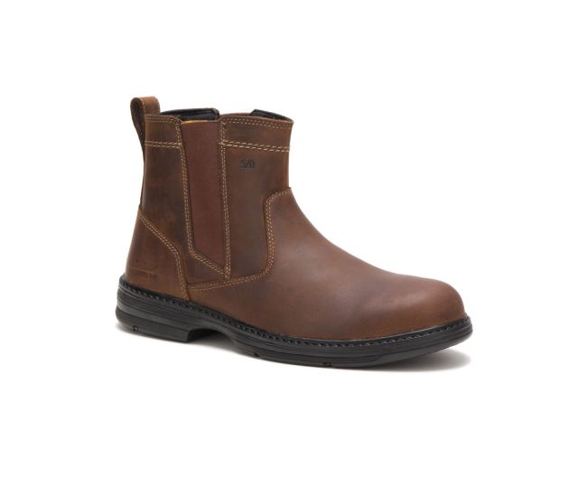 Cat Footwear | Inherit Pull On Steel Toe Work Boot Brown