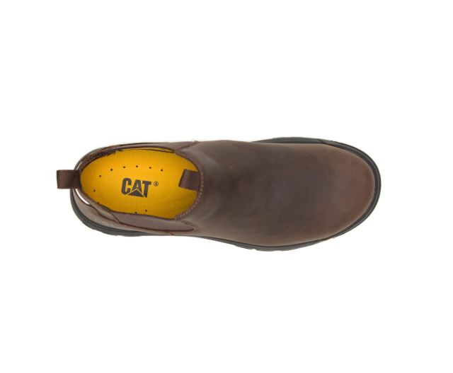 Cat Footwear | Outline Slip-On Steel Toe Work Boot Seal Brown