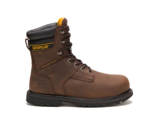 Cat Footwear | Salvo 8" Waterproof Steel Toe Thinsulate™ Work Boot Dark Brown
