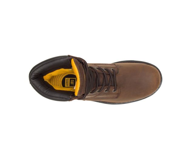 Cat Footwear | Salvo 8" Waterproof Steel Toe Thinsulate™ Work Boot Dark Brown