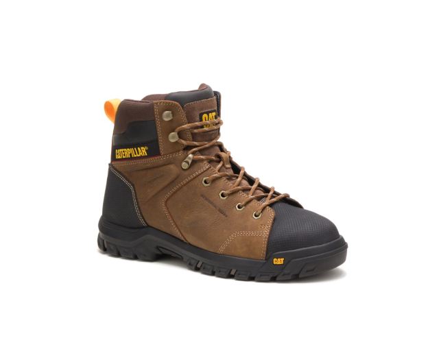 Cat Footwear | Wellspring Waterproof Metatarsal Guard Steel Toe Work Boot Real Brown