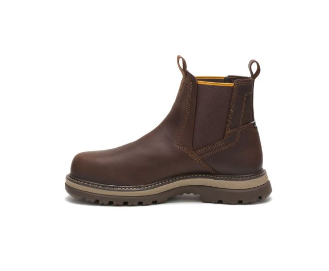 Cat Footwear | Fairbanks Chelsea Steel Toe Work Boot Toffee