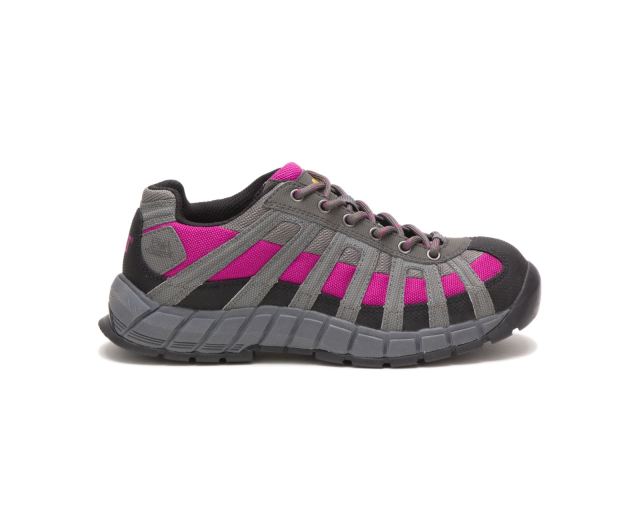 Cat Footwear | Switch Steel Toe Work Shoe Charcoal/Pink