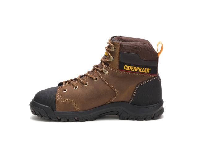 Cat Footwear | Wellspring Waterproof Metatarsal Guard Steel Toe Work Boot Real Brown