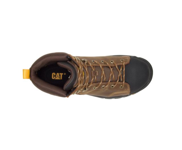 Cat Footwear | Wellspring Waterproof Metatarsal Guard Steel Toe Work Boot Real Brown