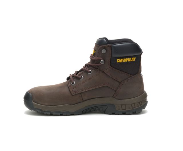 Cat Footwear | Upholder Waterproof Steel Toe Work Boot Dark Chocolate