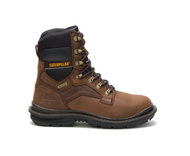 Cat Footwear | Flexion Generator 8" Waterproof Thinsulate™ Steel Toe Work Boot Dark Brown