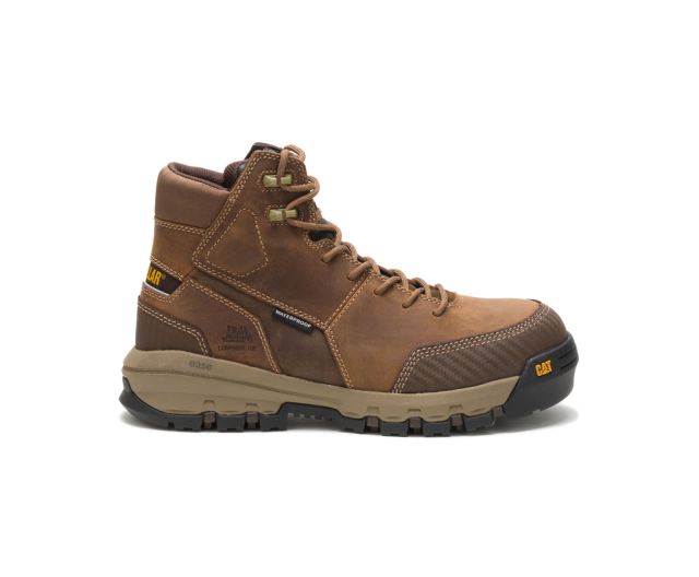 Cat Footwear | Device Waterproof Composite Toe Work Boot Dark Beige