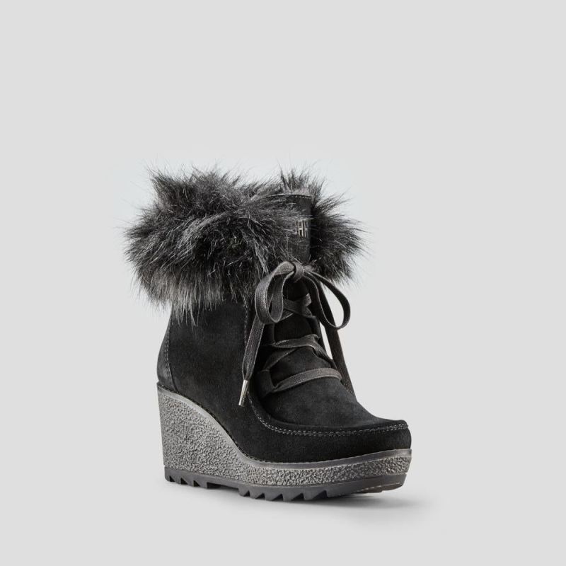 Cougar Women's Pasha Suede Wedge Waterproof Winter Boot-Black