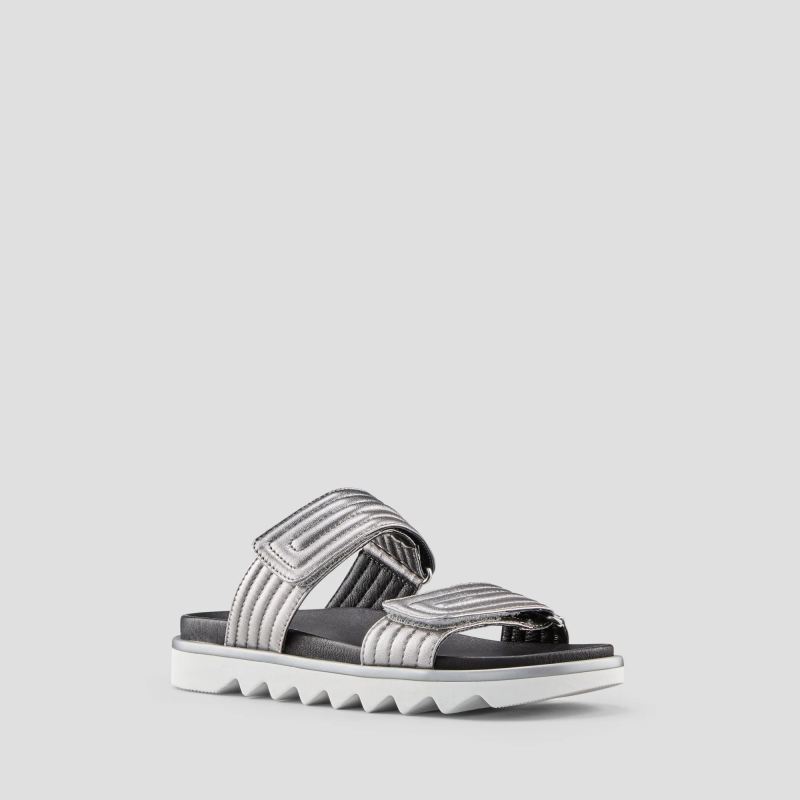 Cougar Women's Nina Leather Water-Repellent Sandal-Metallic Silver