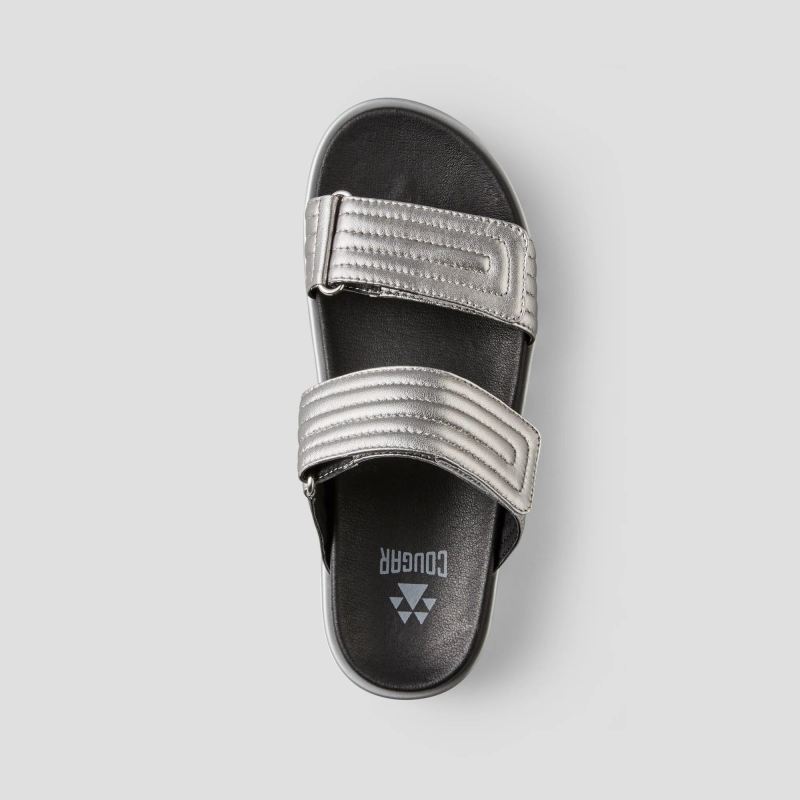 Cougar Women's Nina Leather Water-Repellent Sandal-Metallic Silver