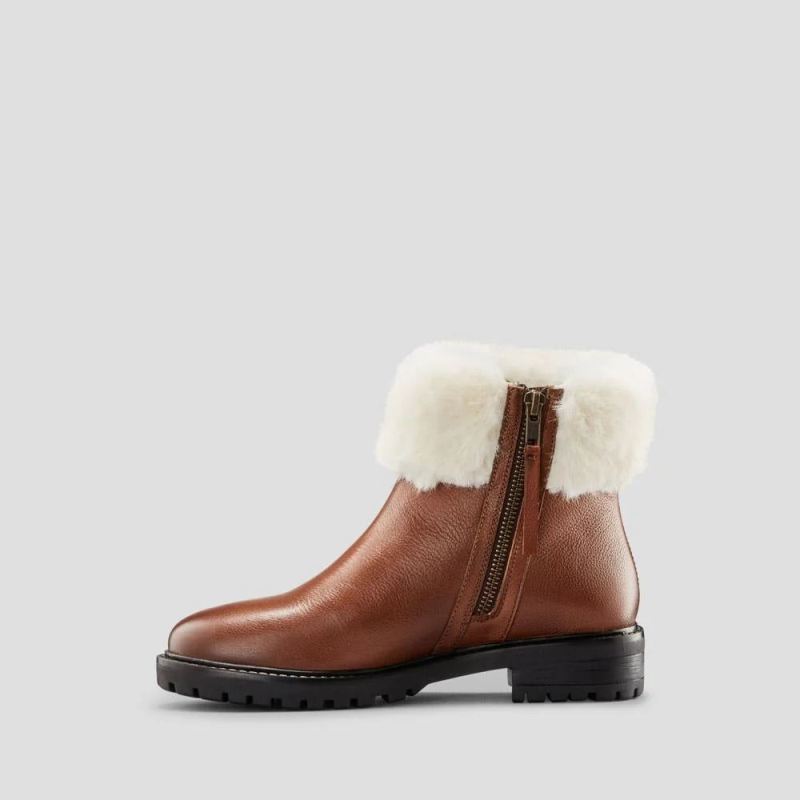 Cougar Women's Kendal Leather Waterproof Winter Boot-Cognac