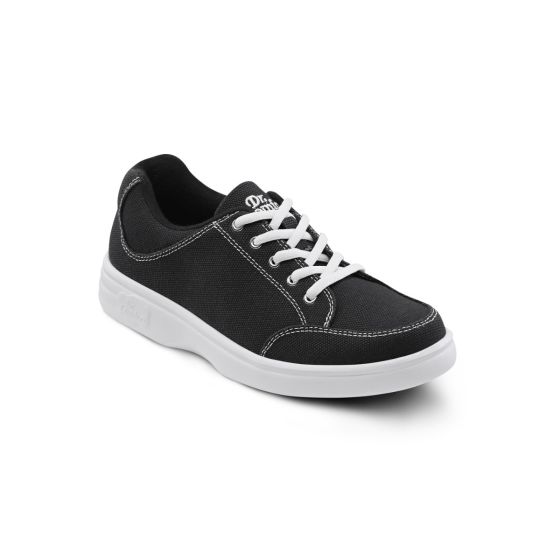 Quick Ship Dr. Comfort Riley Women's Canvas Sneaker | Midnight BW