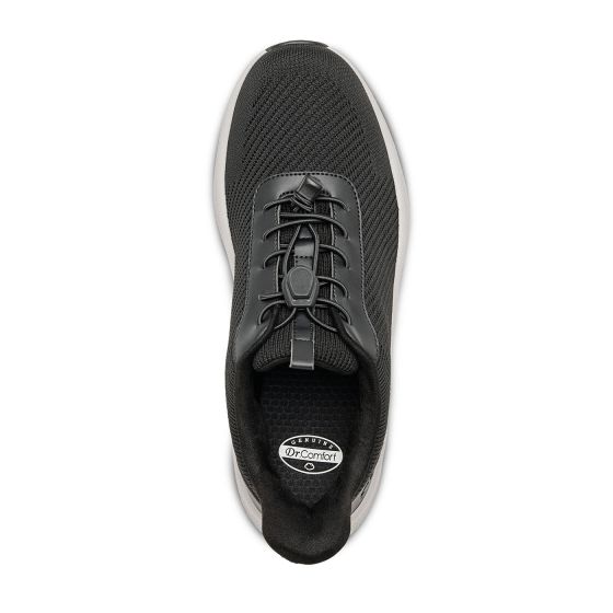 Quick Ship Dr. Comfort Finch Men's Hands-Free Shoe | Black
