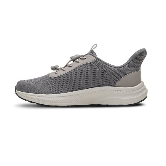Quick Ship Dr. Comfort Finch Men's Hands-Free Shoe | Grey