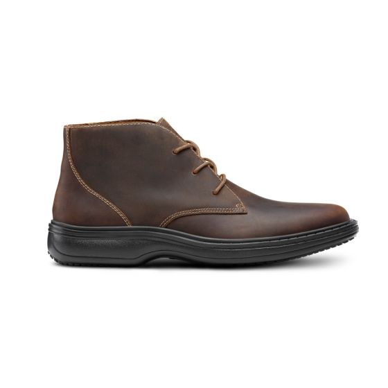 Quick Ship Dr. Comfort Ruk Men's Chukka Boot | Brown