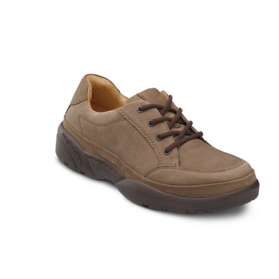 Quick Ship Dr. Comfort Justin Men's Casual Dress Shoe | Chestnut