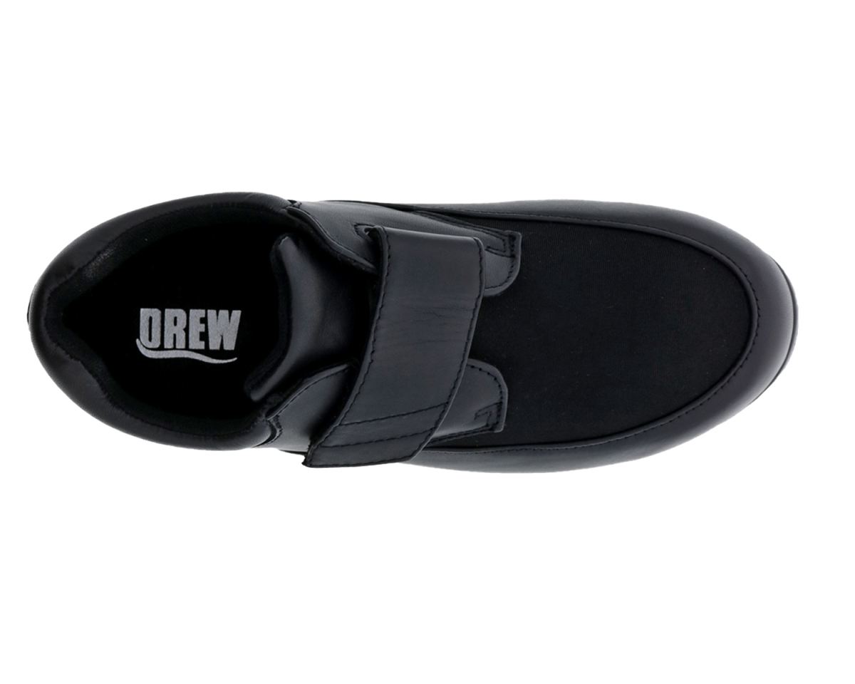 DREW SHOES | WOMEN'S QUEST-Black Leather / Black Stretch