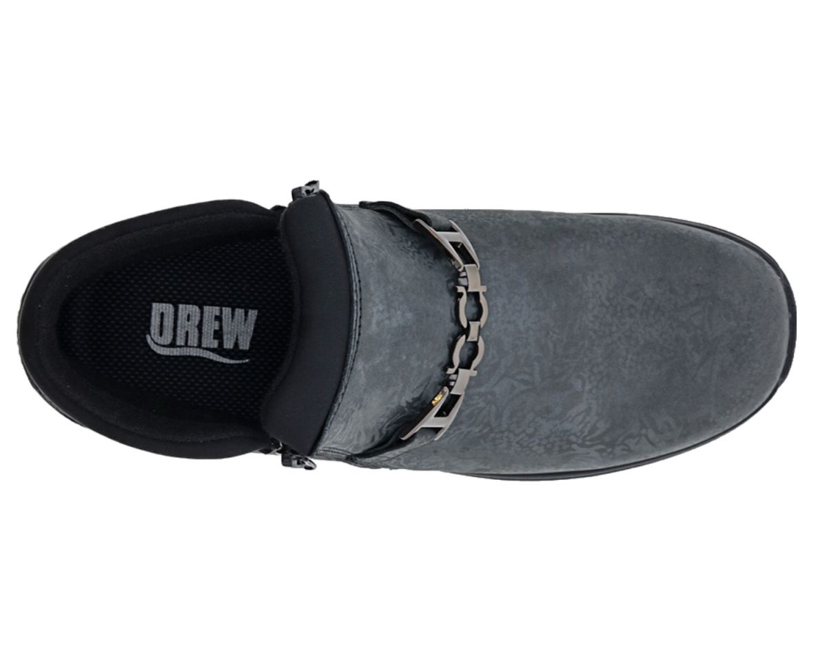 DREW SHOES | WOMEN'S BLOSSOM-Black Metallic Foil Leather