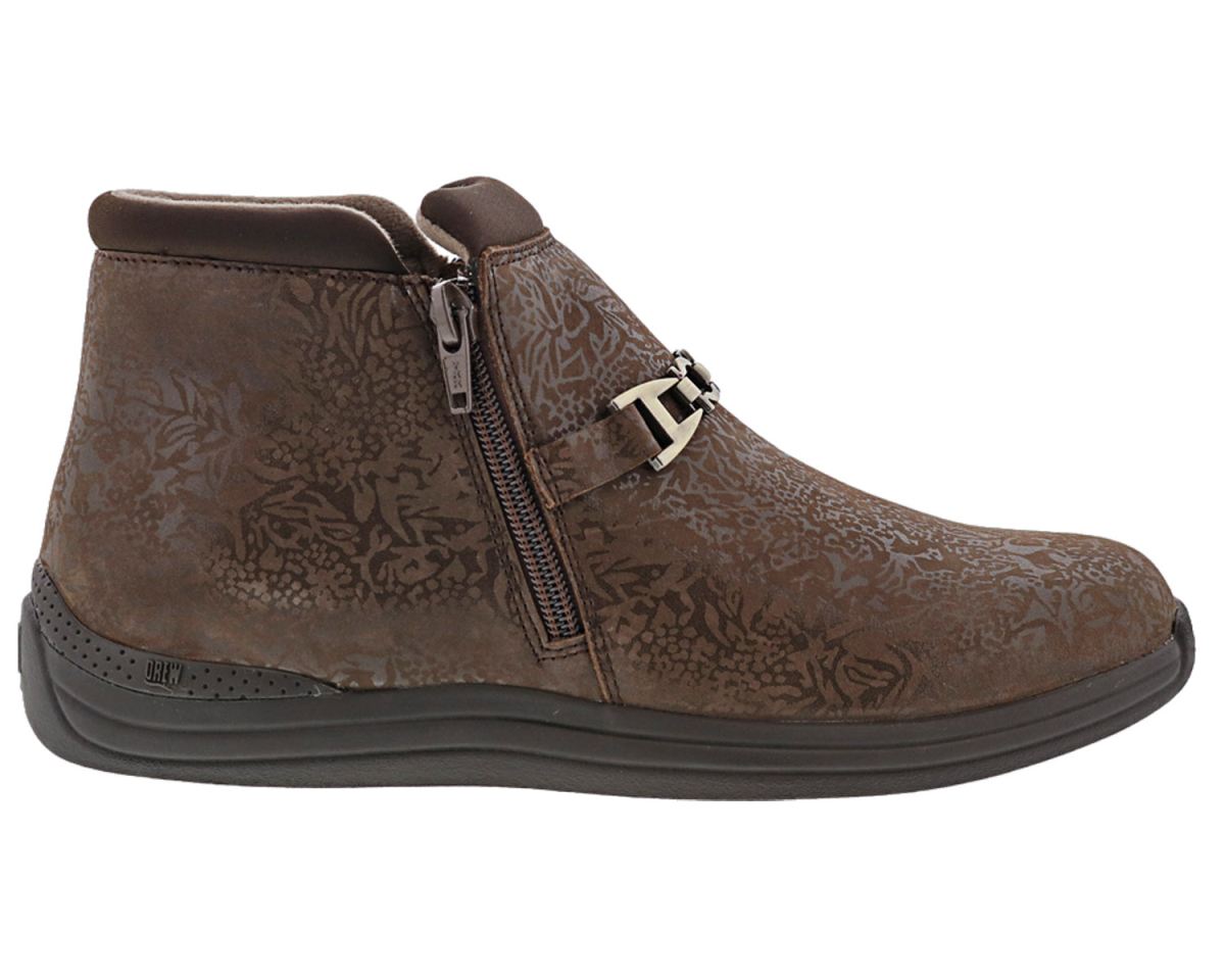 DREW SHOES | WOMEN'S BLOSSOM-Brown Metallic Foil Leather