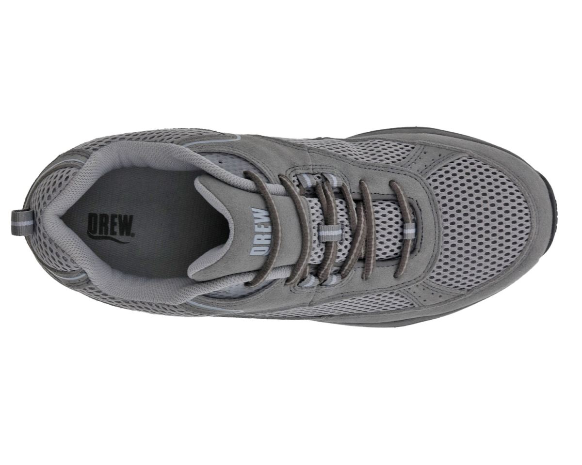 DREW SHOES | MEN'S AARON-Grey Leather/Mesh