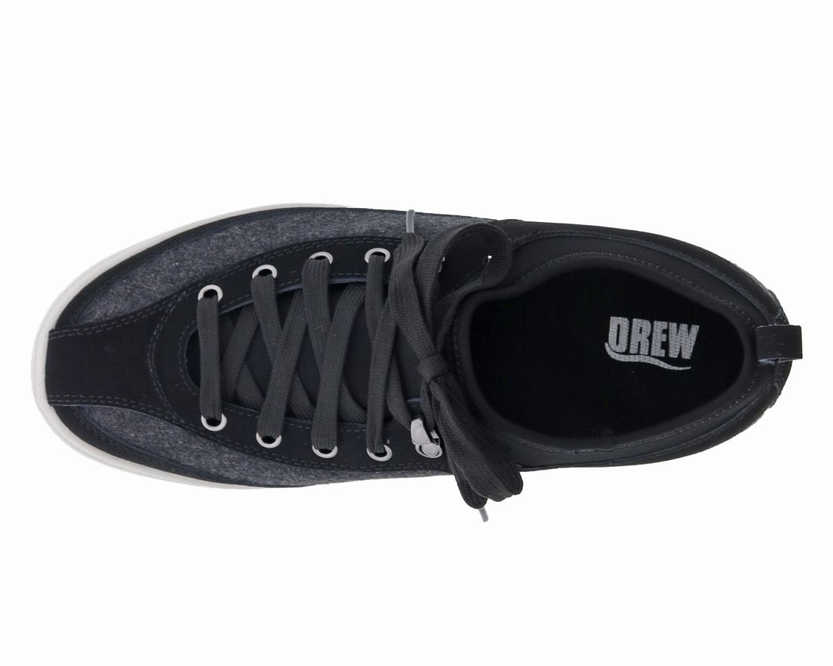 DREW SHOES | MEN'S BUZZ-Black Flannel/Buck