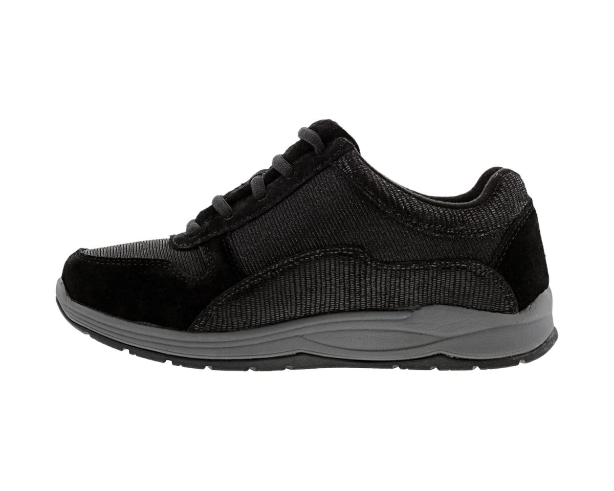 DREW SHOES | WOMEN'S TUSCANY-Black Suede/ Glitter Mesh