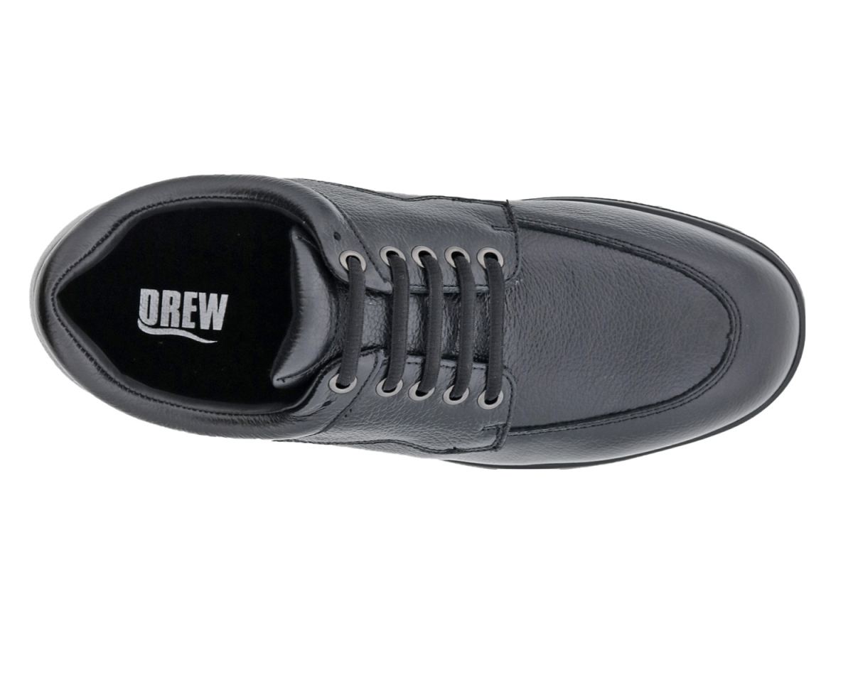 DREW SHOES | MEN'S WALKER II-Black Pebbled Leather