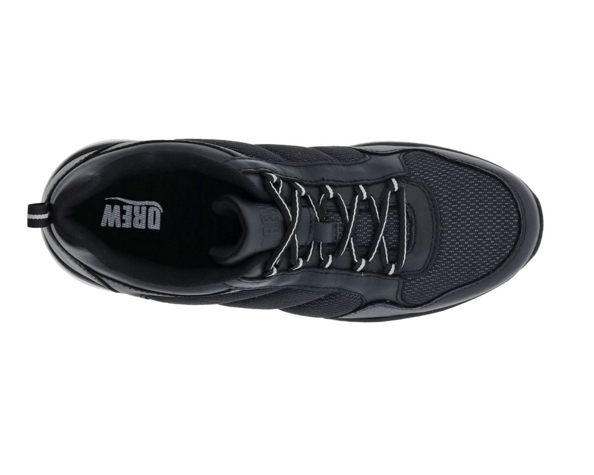 DREW SHOES | MEN'S ROCKET-Black Leather/Black Mesh