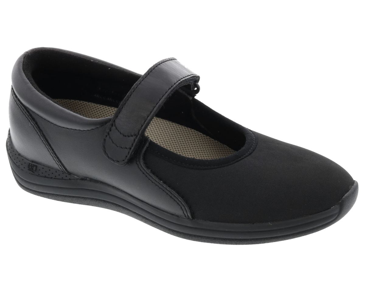 DREW SHOES | WOMEN'S MAGNOLIA-Black Leather/Stretch