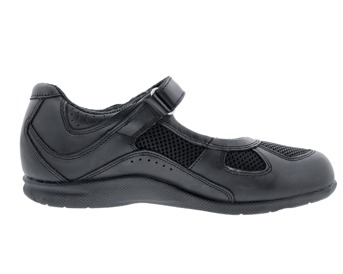 DREW SHOES | WOMEN'S DELITE-Black Leather/Black Mesh