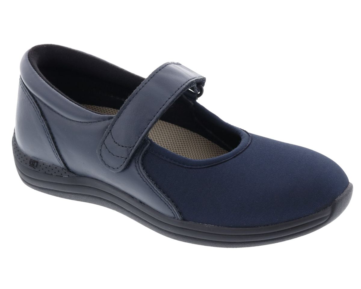 DREW SHOES | WOMEN'S MAGNOLIA-Navy Leather/Stretch