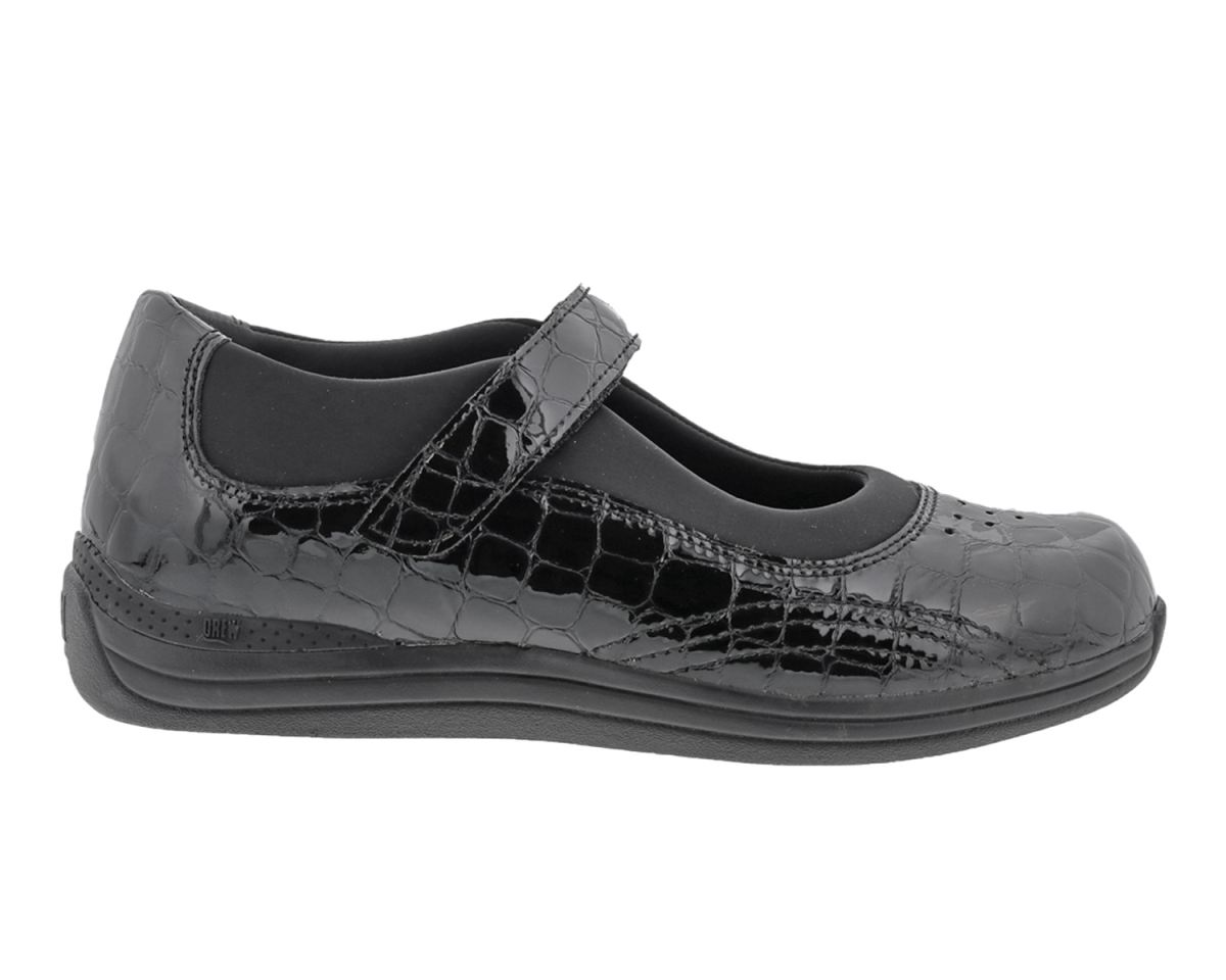 DREW SHOES | WOMEN'S ROSE-Black Croc Patent Leather