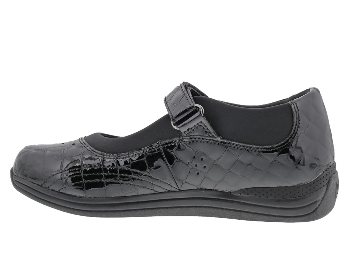 DREW SHOES | WOMEN'S ROSE-Black Croc Patent Leather