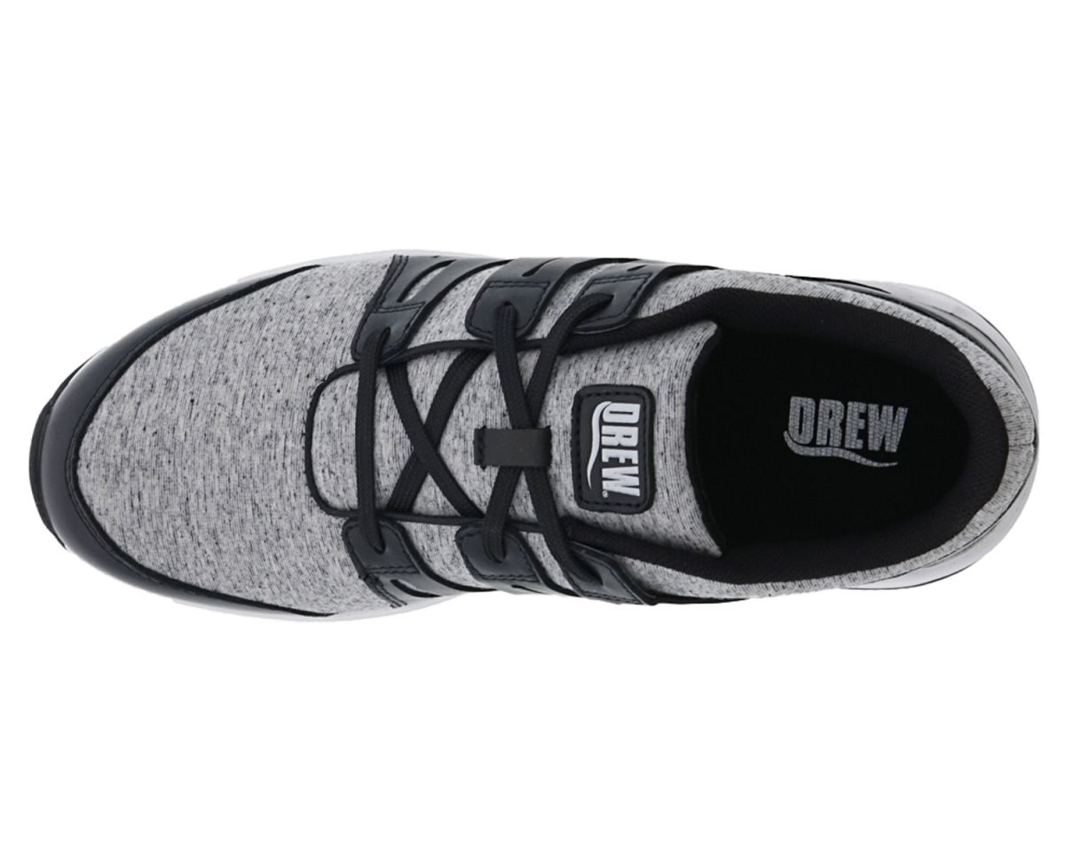 DREW SHOES | MEN'S BOOST-Black Leather/ Grey Stretch