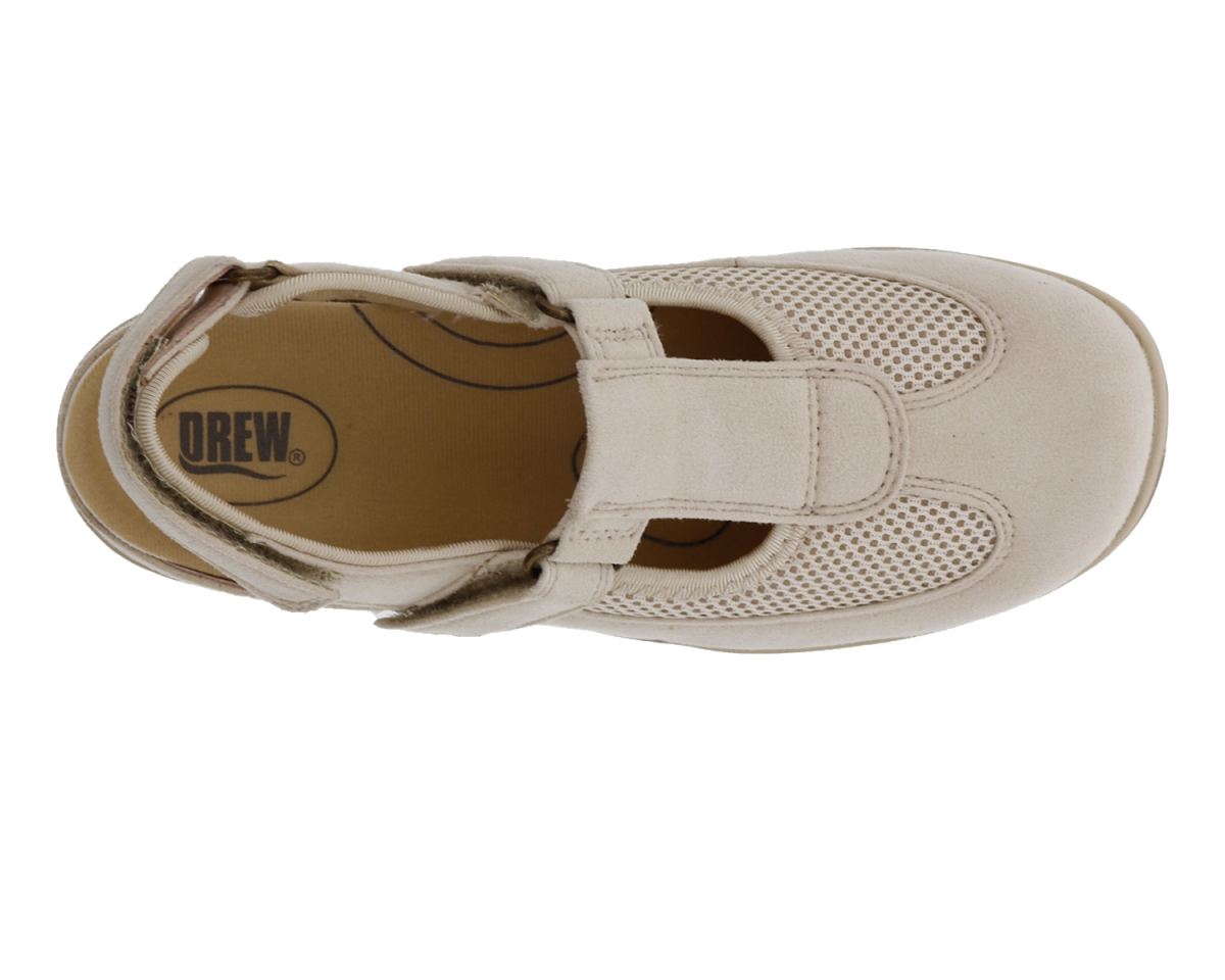 DREW SHOES | WOMEN'S ODYSSEY-Cream Suede / Mesh