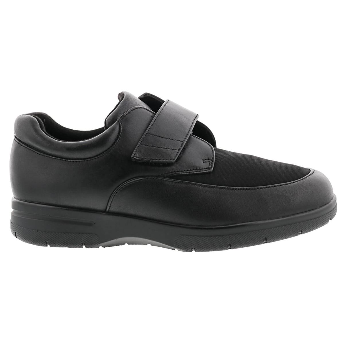 DREW SHOES | MEN'S JOURNEY II-Black Leather/Black Stretch