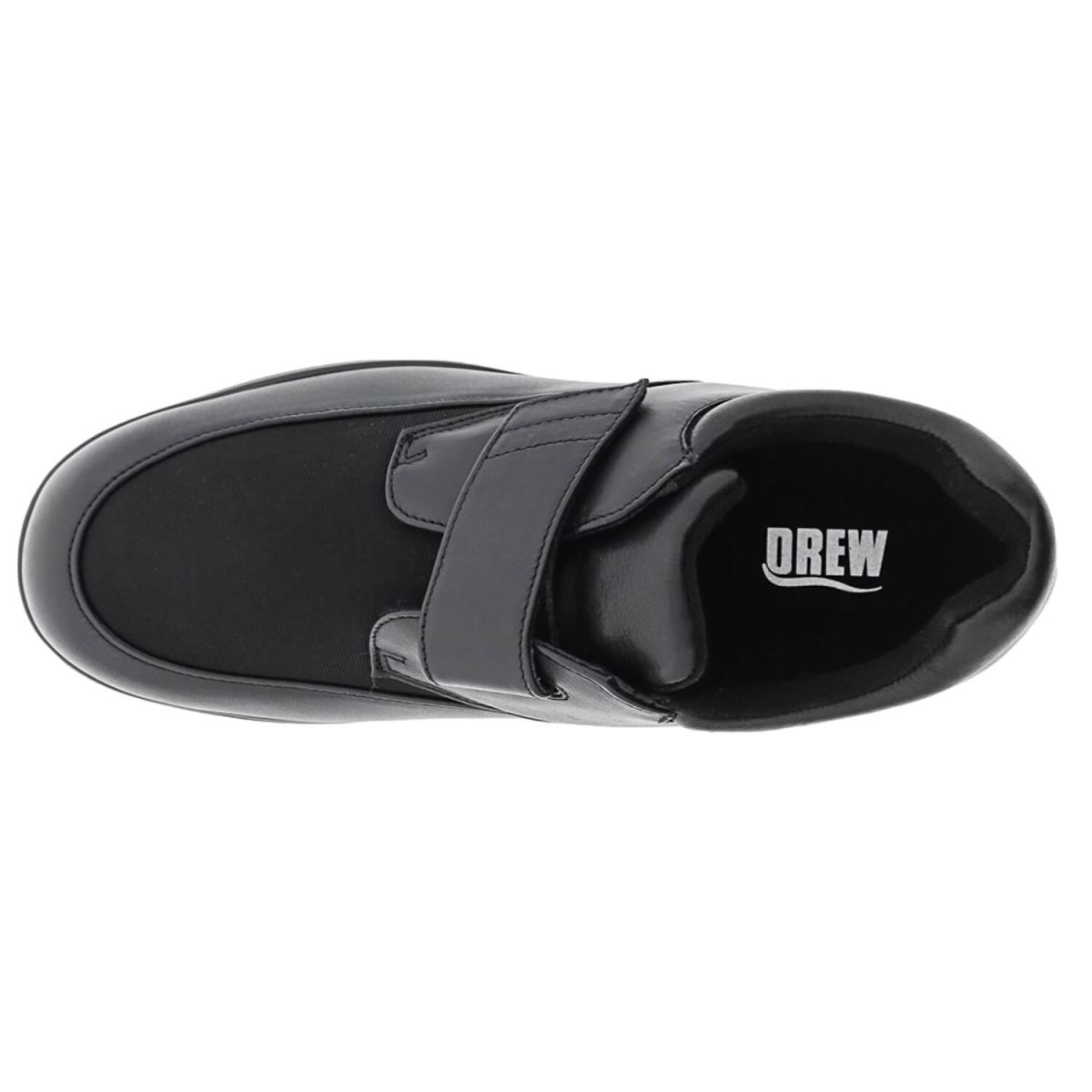 DREW SHOES | MEN'S JOURNEY II-Black Leather/Black Stretch