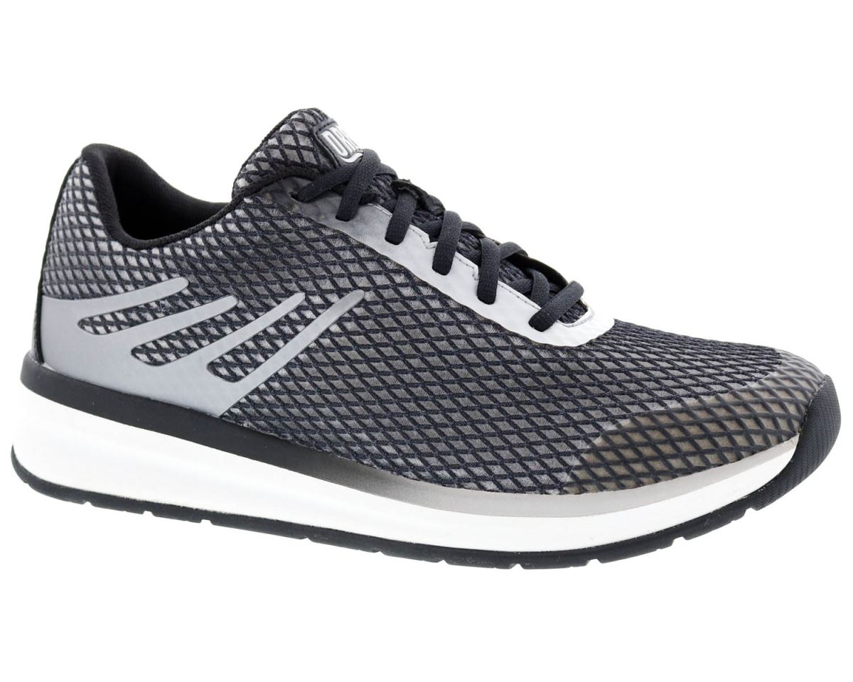 DREW SHOES | MEN'S THRUST-Black Leather/ Grey Mesh