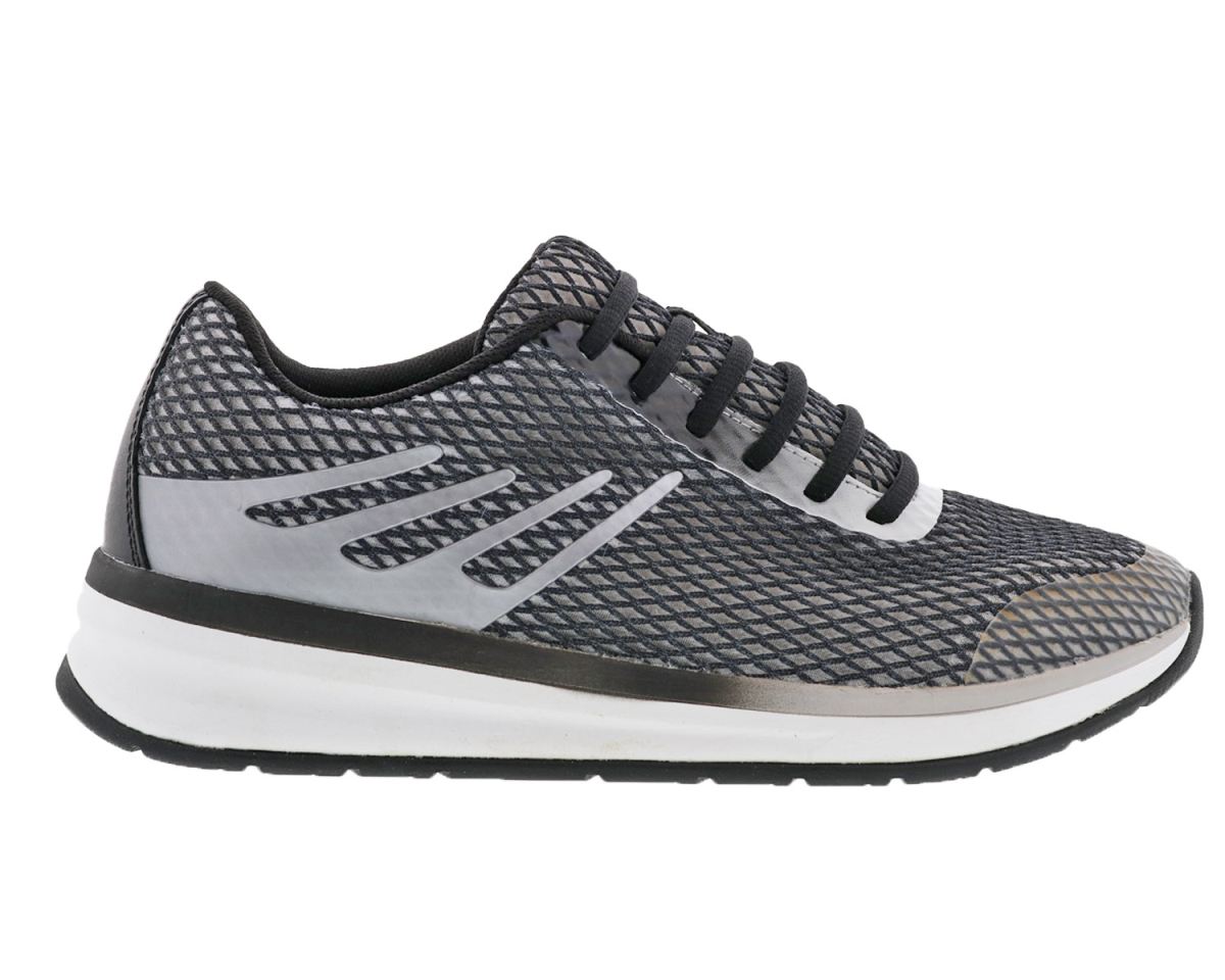 DREW SHOES | MEN'S THRUST-Black Leather/ Grey Mesh