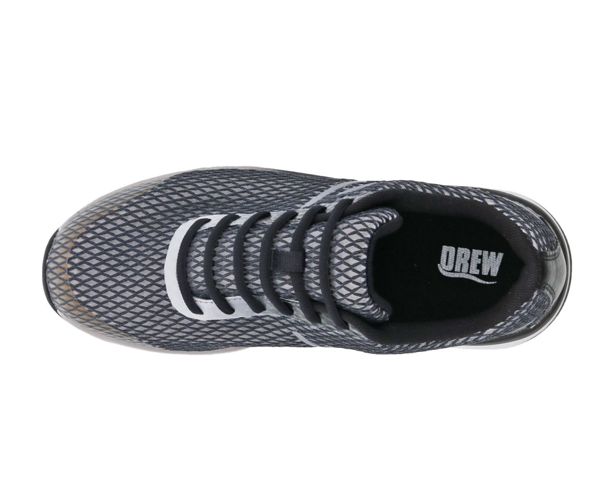 DREW SHOES | MEN'S THRUST-Black Leather/ Grey Mesh