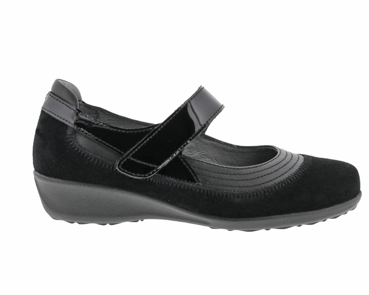 DREW SHOES | WOMEN'S GENOA-Black Suede Combo