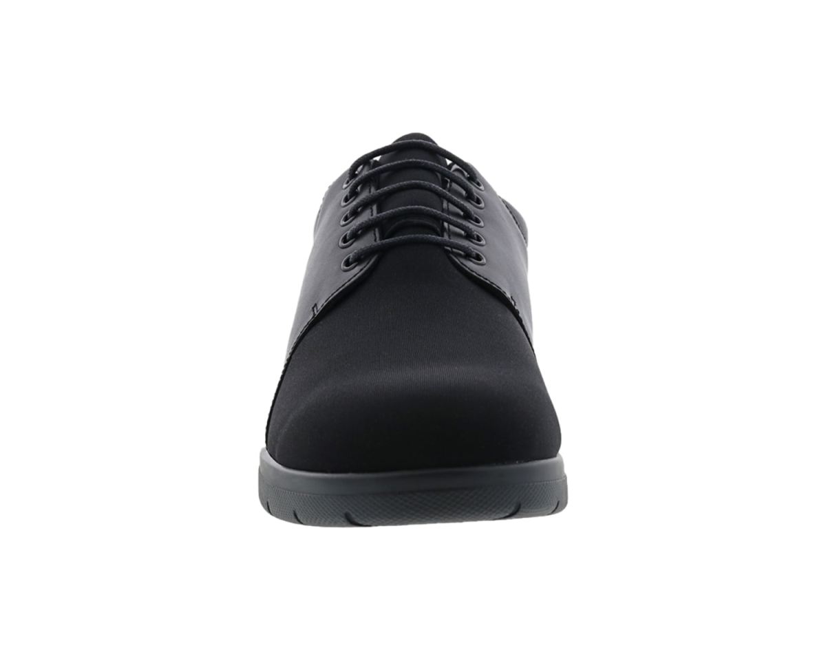 DREW SHOES | MEN'S DRIFTER-Black Leather / Black Stretch