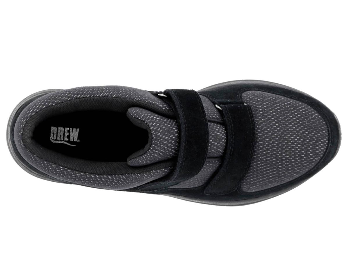 DREW SHOES | MEN'S WIN-Black Suede/ Black Mesh