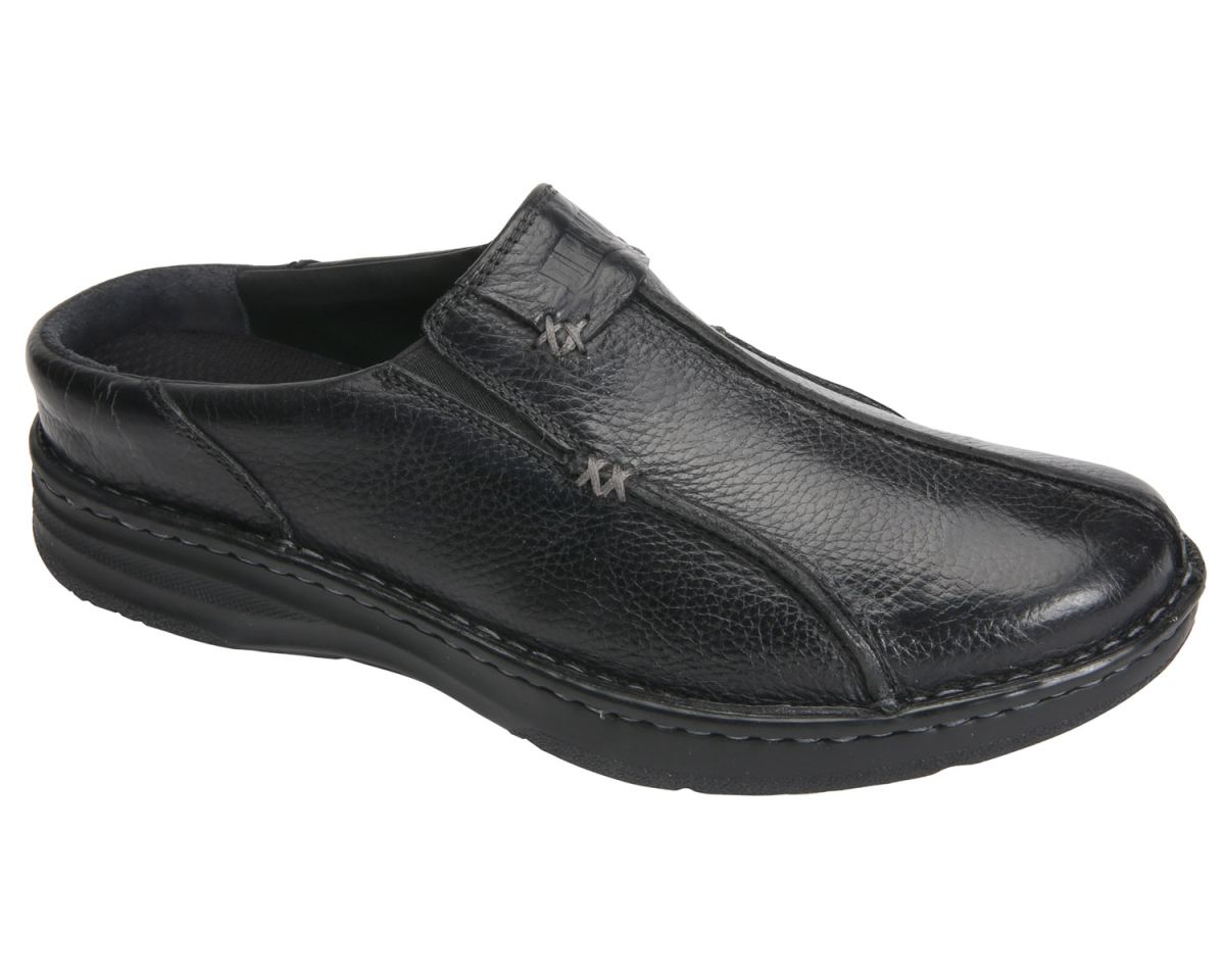 DREW SHOES | MEN'S JACKSON-Black Pebbled Leather