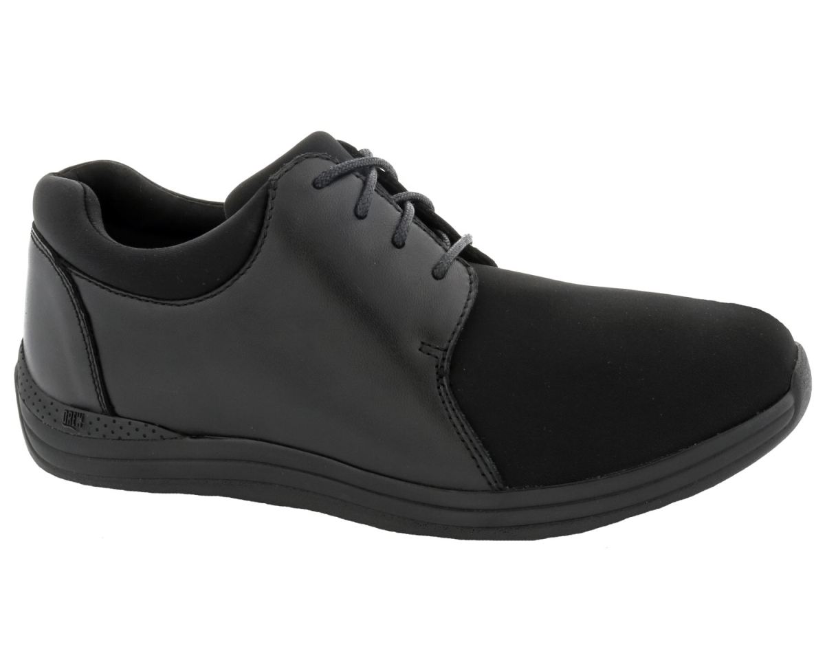 DREW SHOES | WOMEN'S CLOVER-Black Leather/Black Stretch