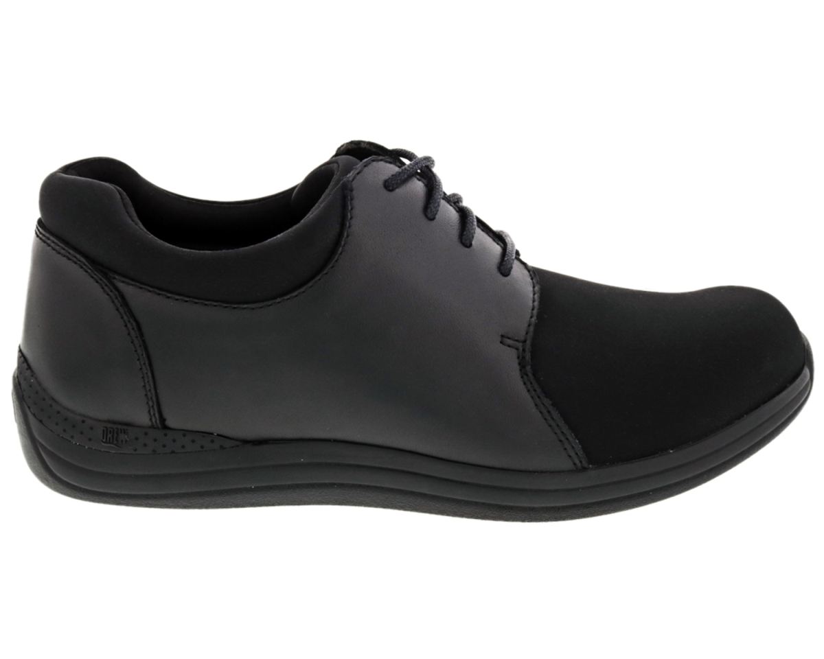 DREW SHOES | WOMEN'S CLOVER-Black Leather/Black Stretch