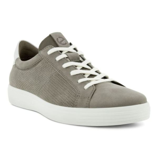 ECCO SHOES -SOFT CLASSIC MEN'S LACED SHOE-WARM GREY/WHITE